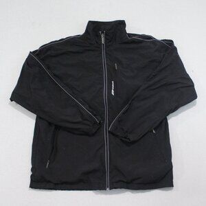Reebok Men Black Windbreaker Jacket Vintage Y2K Size Large